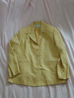 Proportion Petite Conrad C Yellow Silk Blend Blazer 8